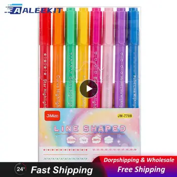 Многофункциональная Флуоресцентная Ручка Красочный Дизайн С Двойной Головкой, Двухконечная Ручка, Пишущий Инструмент, Цветная Кривая Ручка