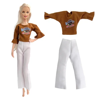 Модная повседневная рубашка NK Official, 1 шт., белые брюки для куклы Барби, одежда для кукол 1/6, аксессуары для кукол, одежда, игрушки для кукол BJD