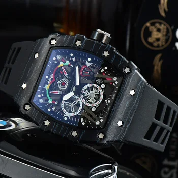 Модные мужские часы с хронографом, модные военные спортивные наручные часы с силиконовым ремешком и автоматической датой, водонепроницаемые кварцевые часы часы