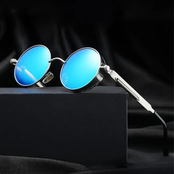 Модные Солнцезащитные очки в стиле стимпанк Для мужчин И женщин, круглые Металлические очки, Брендовые Дизайнерские Солнцезащитные очки в стиле ретро, высококачественные Oculos De Sol