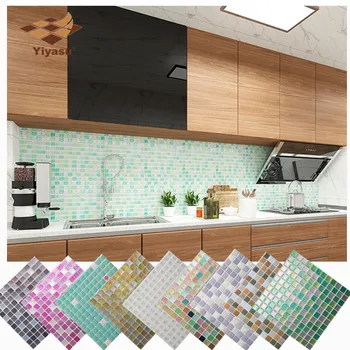 Мозаичная настенная плитка Отклеивается и приклеивается Самоклеющаяся Задняя панель DIY Кухня Ванная комната Наклейка на стену Виниловая 3D