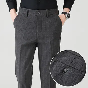 Молодежные эластичные брюки для мужчин, весенне-летние повседневные длинные брюки, корейская версия, модные облегающие брюки с драпировкой для ног Z168