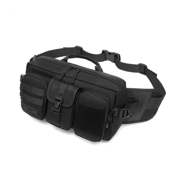 Мужская тактическая поясная сумка, уличная водонепроницаемая мужская сумка через плечо, спортивная поясная сумка, многофункциональная поясная сумка большой емкости.