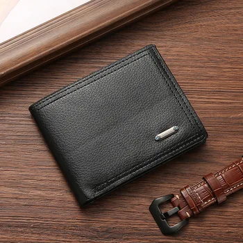 Мужской короткий бумажник в стиле ретро, деловой кошелек большой емкости, многофункциональный футляр для нескольких карт