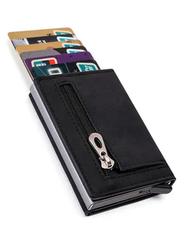 Мужской кошелек из искусственной кожи, Rfid-антимагнитный Держатель для кредитных карт с органайзером, карман для монет и зажимы для денег, кошелек