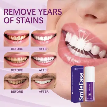 Мусс для чистки зубов Purple Bottled Press Зубная паста Освежает дыхание, Отбеливает зубы, Удаляет пятна, Чистка зубов