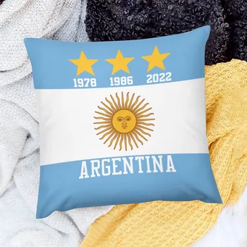 Наволочка с флагом Аргентины Пользовательские чехлы для подушек 45x45 см Аргентинские футбольные фанаты Сувенирная наволочка для дивана Автомобиля Декоративная
