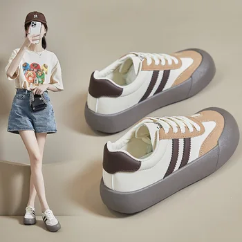 Новинка осени 2023, маленькие Белые туфли, женская обувь Ins Tide, Корейская версия школьных спортивных настольных туфель, улучшенная повседневная обувь