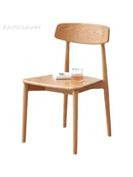 Обеденные стулья из массива дерева современный минималистичный бытовой обеденный стол стулья из скандинавского дуба со спинкой стулья из массива дерева отремонтированы