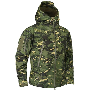 Осенняя мужская военная камуфляжная флисовая куртка 2023 года, армейские тактические куртки, камуфляжные ветровки Multicam Shark Soft Shell для мужчин