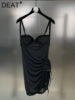 Очень Сексуальное Газовое платье с открытой спиной, плиссированное Платье с подвешенной талией Для женщин, платья без рукавов 2023, Летние Пляжные каникулы Для женщин, 11XX4873