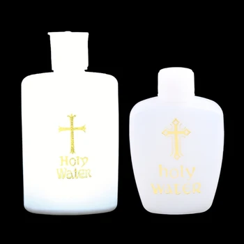 Пасхальная бутылка для святой воды, Золотой контейнер для креста с завинчивающейся крышкой, Мини-контейнер для лосьона