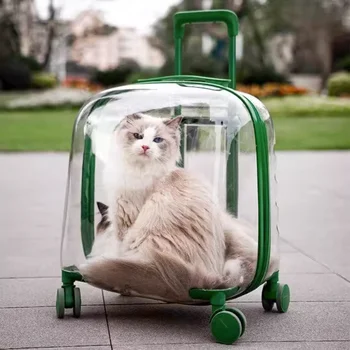 Переноски для кошек для путешествий на открытом воздухе, Прозрачная Тележка, Прогулочные коляски, Пространство для коляски, Дышащая Переноска для кошек, товары для кошек