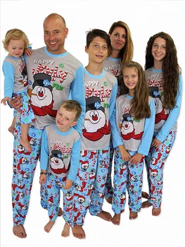 Пижамные комплекты Пижамы Рождественские Семейные комплекты Пижамы Топы + брюки Снеговик Папа Мама Дочь Сын Пижамы