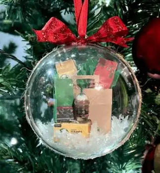 Пластиковый прозрачный Рождественский пончик, забавное украшение для праздничной атмосферы