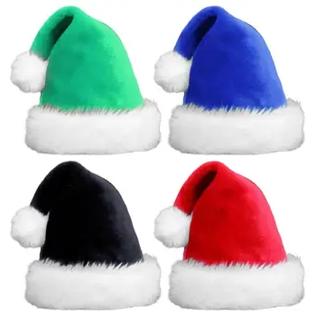 Портативная милая рождественская Шляпа Санта-Клауса, мягкая удобная рождественская декоративная шляпа, многоразовые красочные теплые шляпы для вечеринок