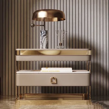 Простые современные металлические прикроватные тумбочки для домашней мебели, умная прикроватная тумбочка с перезаряжаемым многофункциональным светом, роскошная прикроватная тумбочка