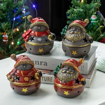 Рождественская Курильница для благовоний в виде Санта-Клауса и Снеговика, домашние Керамические поделки, Линия для благовоний, Курильница для благовоний