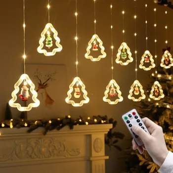 Рождественский Орнамент 3M LED Fairy String Занавес Огни Гирлянда Гирлянда Рождественский Декор для Дома Новый Год 2024 Рождество 2023 Navidad
