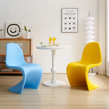 Скандинавский раскладной стул Стулья для гостиной Пластиковый напольный стул со спинкой Креативная мебель для гостиной Компактные стулья Ghost