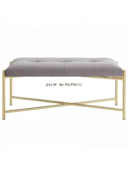 Скандинавский табурет для переодевания обуви, бытовая скамейка, легкий роскошный металлический табурет для дивана-кровати, изготовленный на заказ, белый, современный, простой и узкий