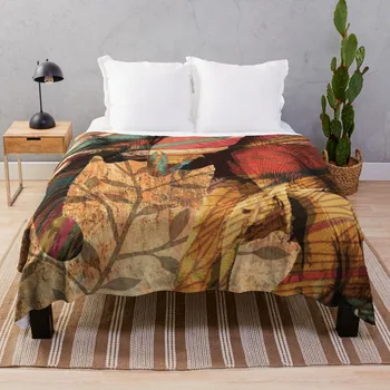Слоны Одеяло с рисунком слона в африканском стиле, походное одеяло, летнее одеяло, детское одеяло, пушистые одеяла, большие
