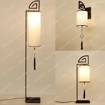 Современная новая китайская напольная настольная лампа с простым железным рисунком в форме спины, Классическая напольная лампа для учебы, Характерные декоративные лампы
