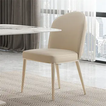 Современный Кожаный Обеденный стул для легкой Роскошной мебели для гостиной Бытовой стул со спинкой Креативный Минималистичный Дизайнерский стул