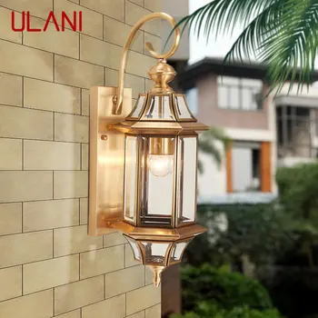 Современный уличный латунный настенный светильник ULANI IP 65 Креативный дизайн, светодиодное медное бра, декор для домашнего балкона