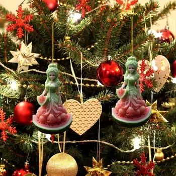 Уникальная подвеска в виде рождественской елки, праздничное платье-арбуз, подвеска принцессы, Прочное рождественское украшение для удобного подвешивания на Рождество