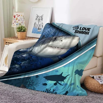 Фланелевые Одеяла Love Shark, морской организм, 3D-принтованное одеяло, Офисный сон, Портативные Одеяла для путешествий, Прямая поставка