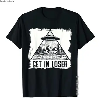 Футболка Get In Loser, футболка с заговором о похищении инопланетянами, хлопковые топы, дизайнерские винтажные футболки в элегантном стиле