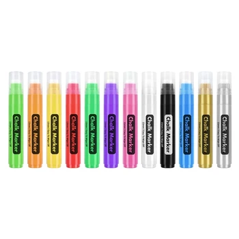 Цветные меловые маркеры DXAB Меловая ручка для сухого стирания Фломастером для классной доски-Классная доска-Витрина, Вывески Бистро с реверсивным наконечником