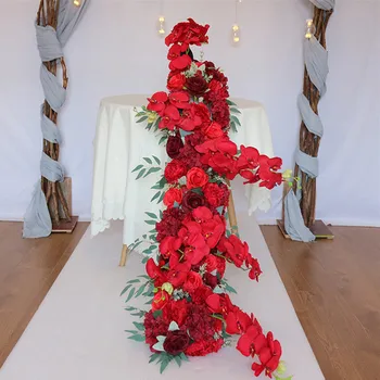Цветы для длинного стола Банкетные цветы цветы для свадебного стола магазин декоративного реквизита Свадебная арка с вьющимися декоративными цветами