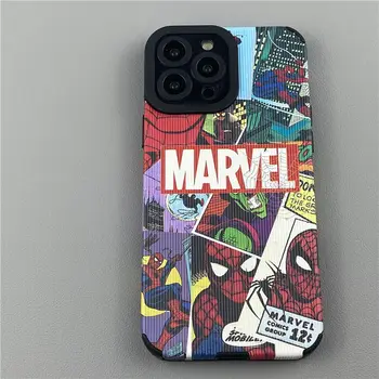 Чехол для телефона Marvel с Человеком-пауком для iPhone 11 12 13 14plus Promax Cartoon для Apple Phone, мягкий чехол