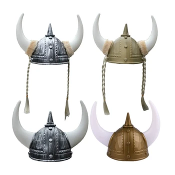Шлем средневекового воина, шляпа для тематической вечеринки для взрослых, шлем викинга с рогами, тесьма для сценических выступлений, шапка для реквизита для вечеринок