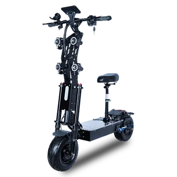Электрический скутер для взрослых с сиденьем 72V 40AH 8000W Двойной мотор Масляный Гидравлический тормоз 13 