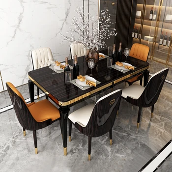 Эргономичные кухонные обеденные стулья для офиса, балкона, отдыха, современные обеденные стулья, свадебная мебель Silla Comedor из искусственной кожи, BL50CY