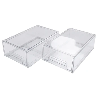 Ящики для холодильника -Штабелируемые выдвижные ящики-органайзеры для холодильника - Контейнеры для хранения продуктов для кухни, холодильник, 2 шт.